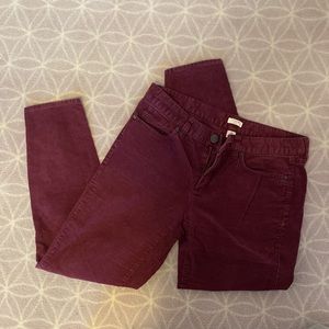 Burgundy J. Crew Corduroys